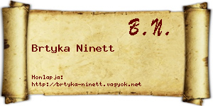 Brtyka Ninett névjegykártya